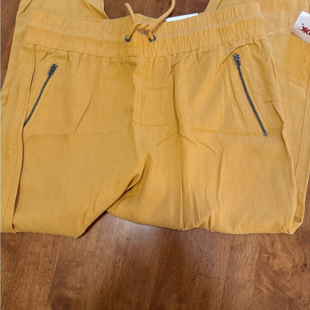 Jules & Leopold NWT Women’s Joggers | Size Medium | Color Gold linen blend - Picture 2 of 6